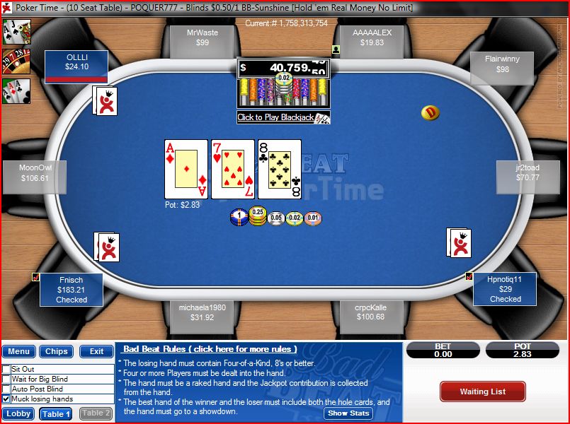 PokerTime карты онлайн-комнаты приглашает вас сыграть быстрый темп